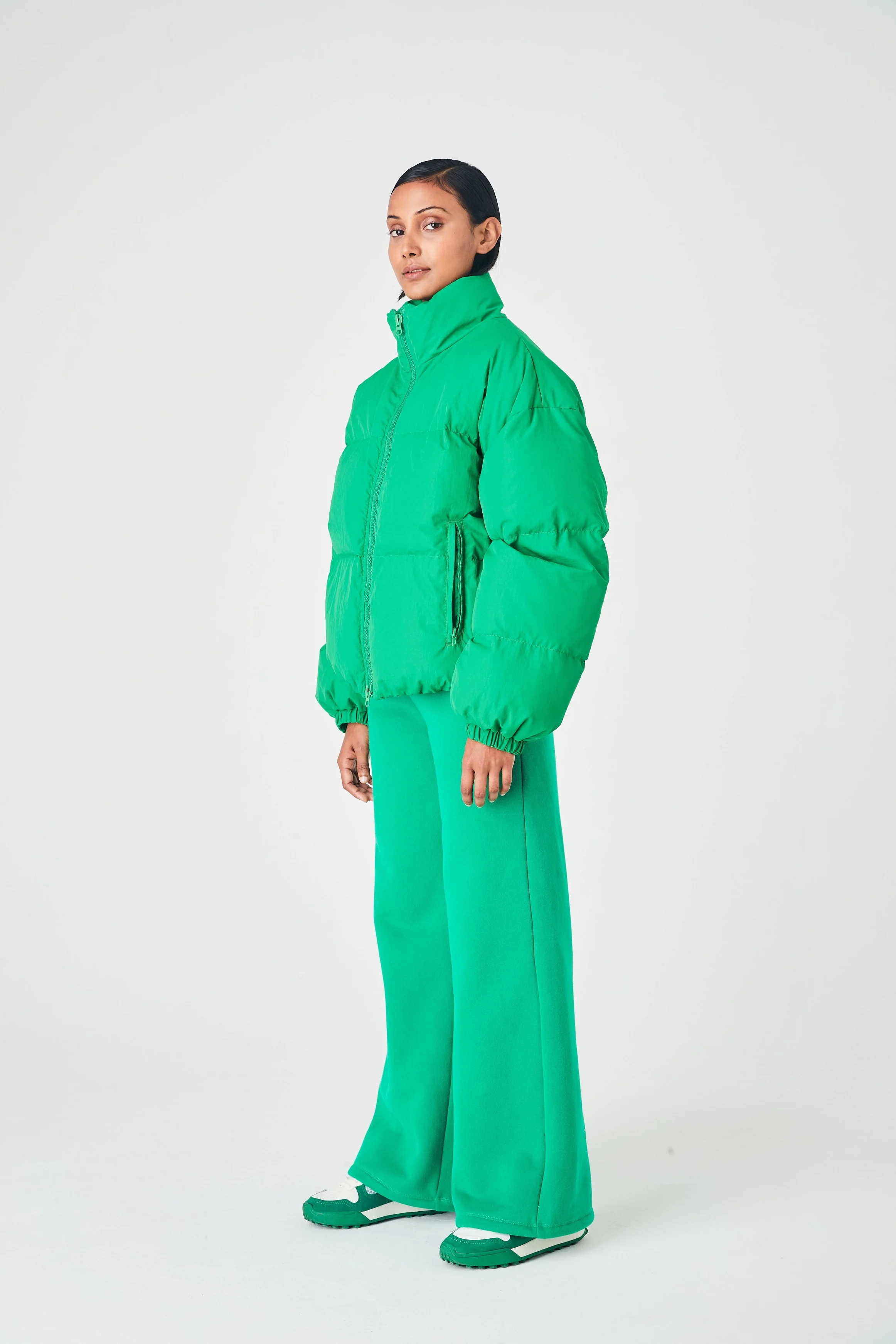 SUMMI SUMMI Womens Puffer Bomber Jacket Green - Image 9
