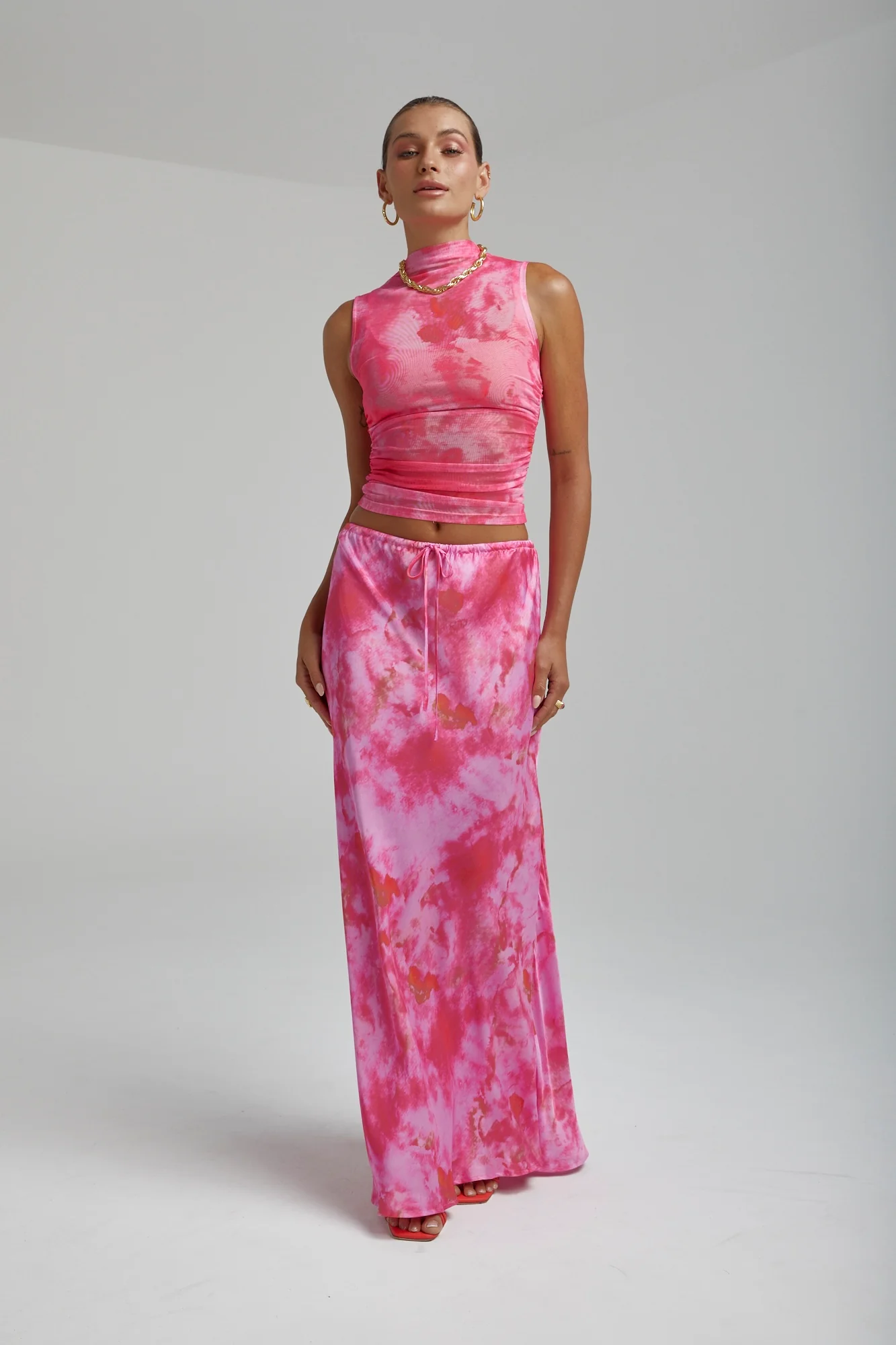 SUMMI SUMMI Womens Relaxed Maxi Skirt - Hibiscus - Image 8