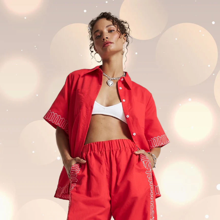 SUMMI SUMMI Womens Sig Linen Shirt - Scarlet Summi - Image 7