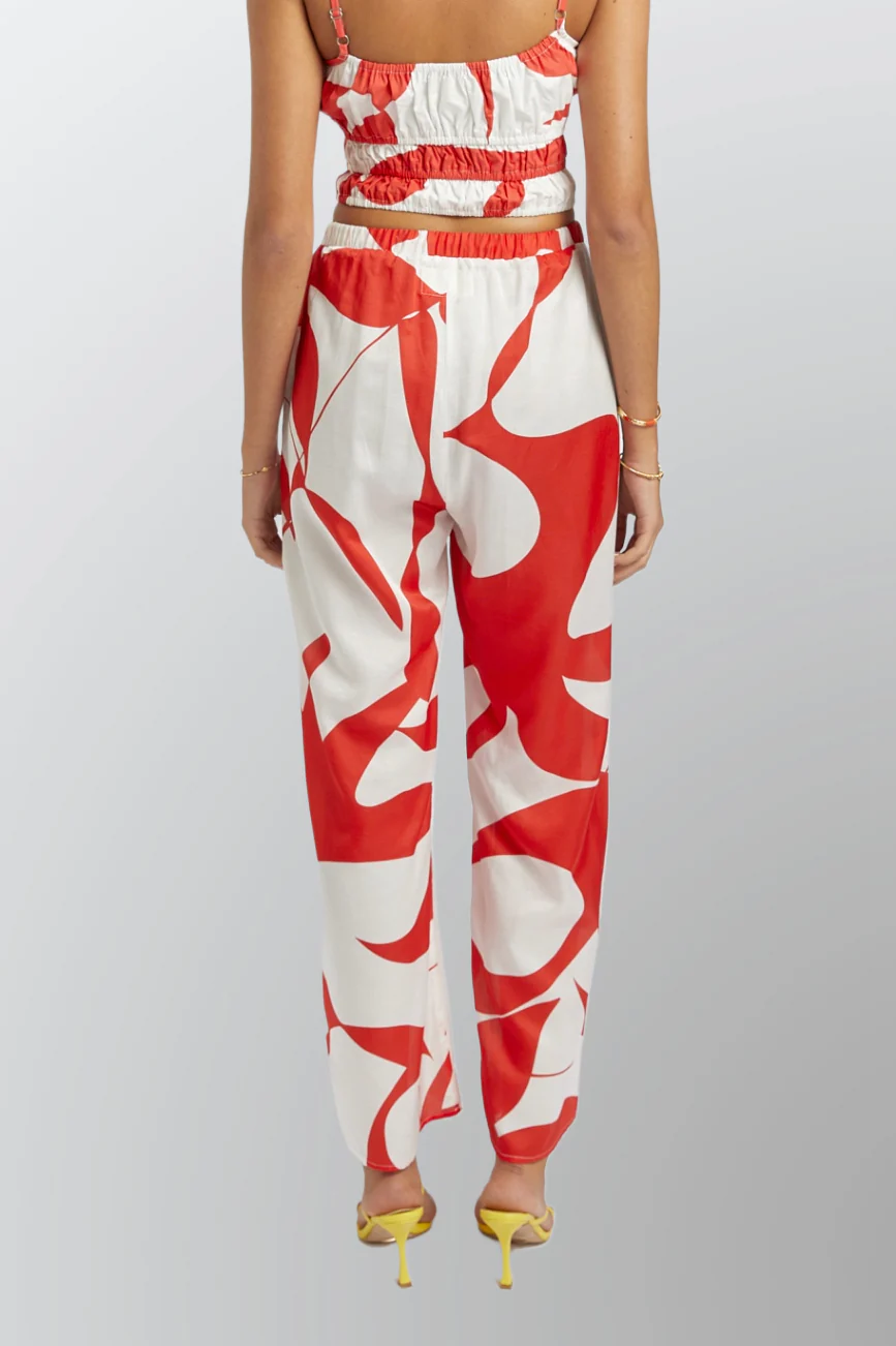 SUMMI SUMMI Womens Silk Elastic Waist Drawstring Pant - Sailors Delight - Image 8