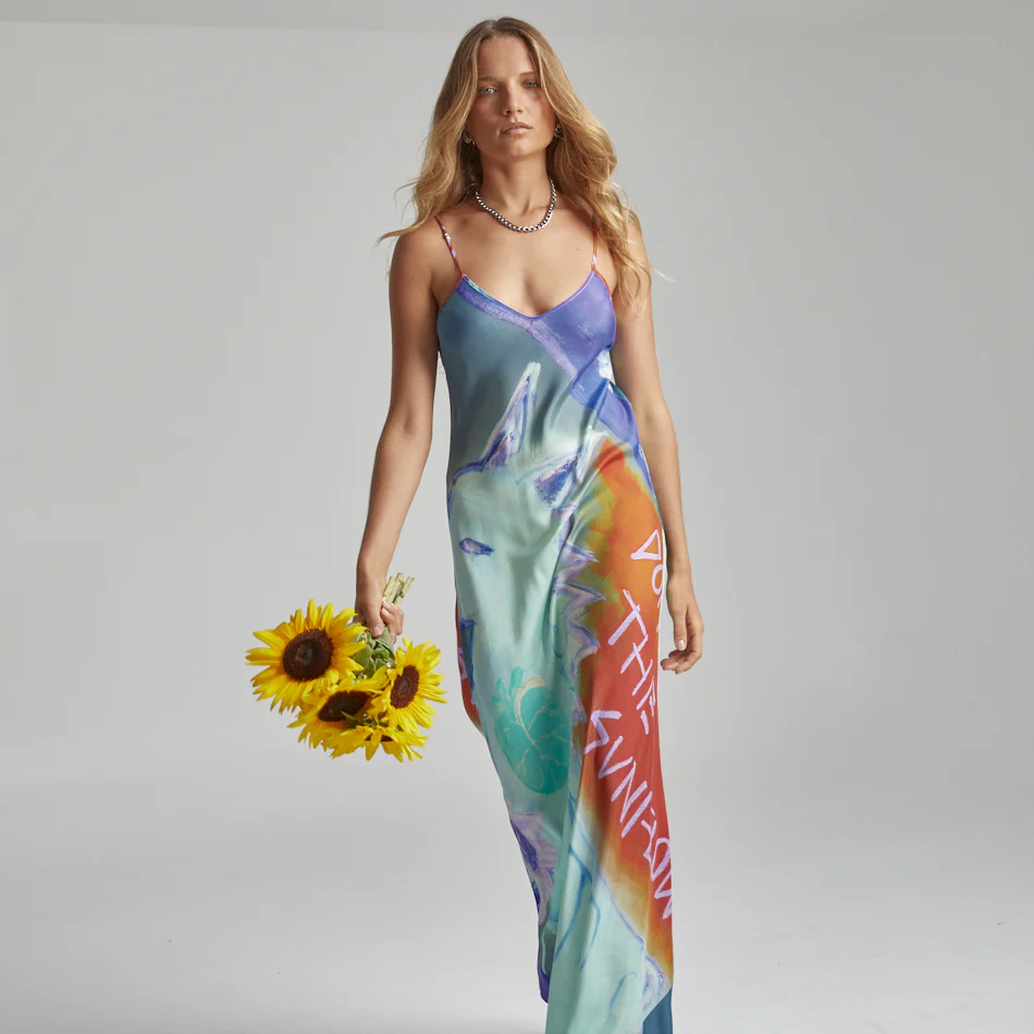 SUMMI SUMMI Womens Siren Dress - Blue Sunflower - Image 10