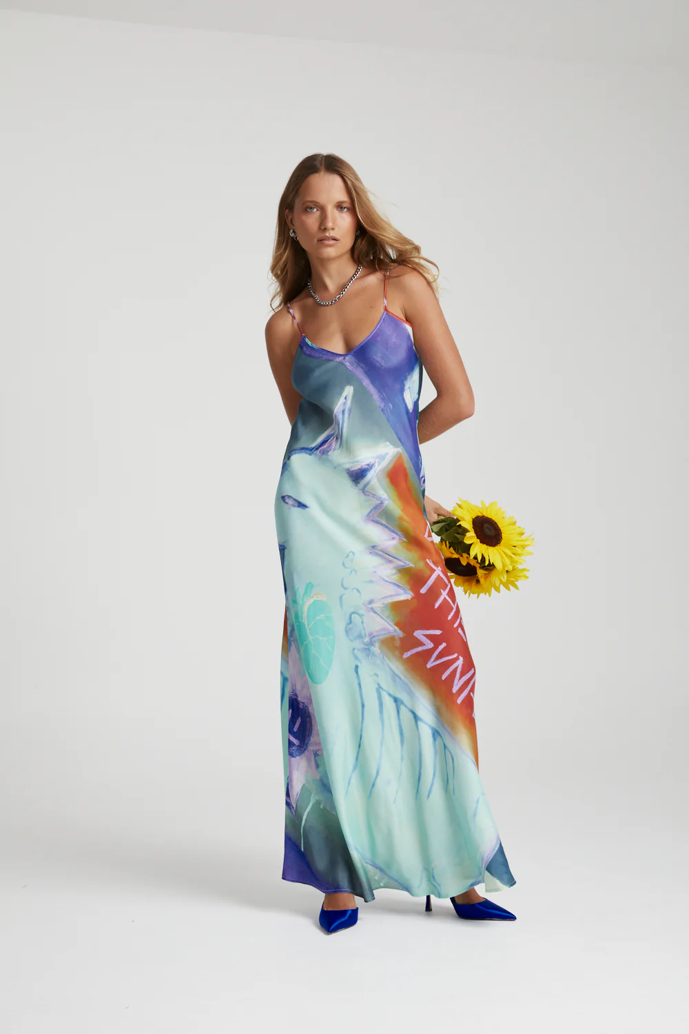 SUMMI SUMMI Womens Siren Dress - Blue Sunflower - Image 6