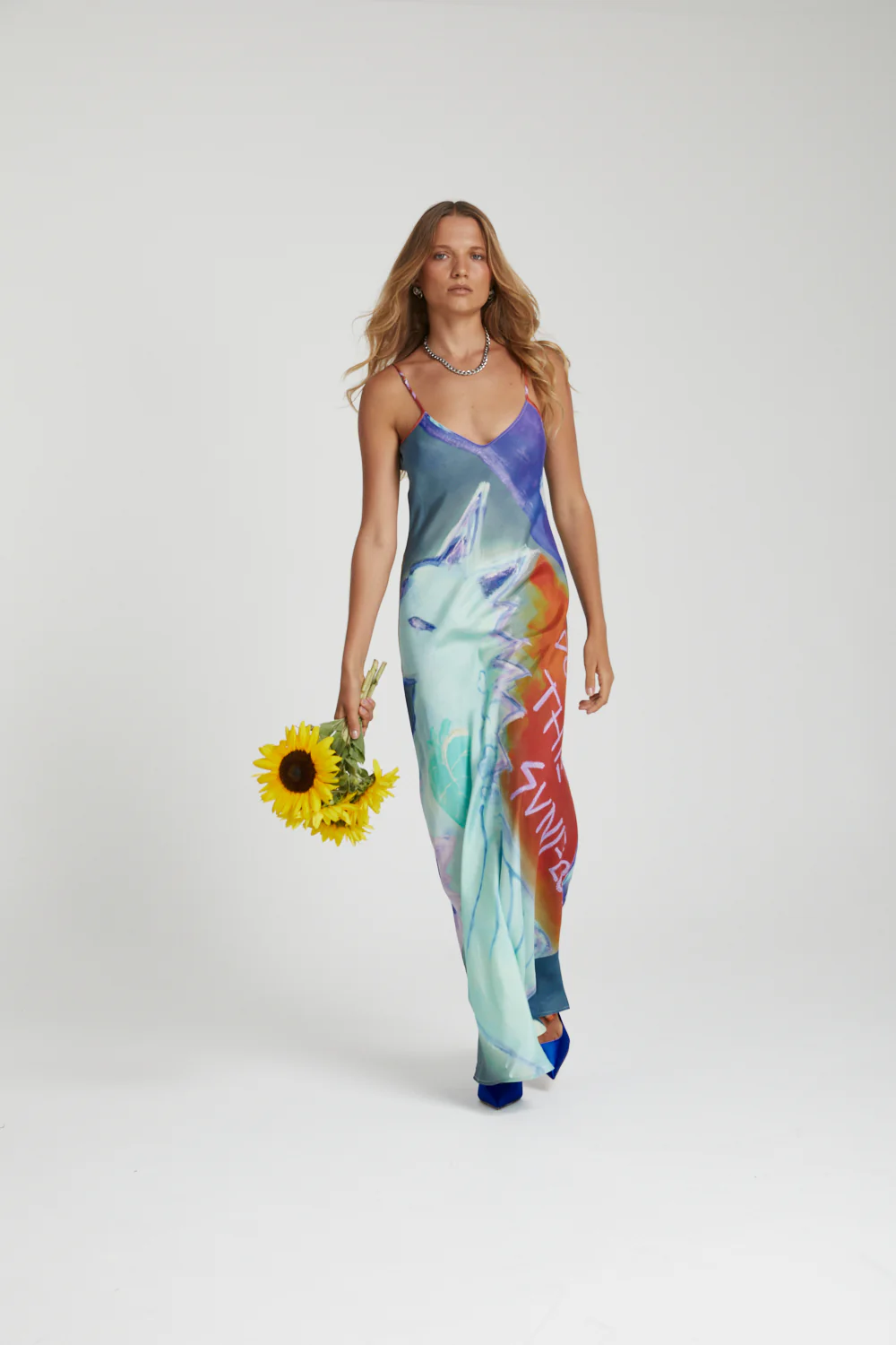 SUMMI SUMMI Womens Siren Dress - Blue Sunflower - Image 8