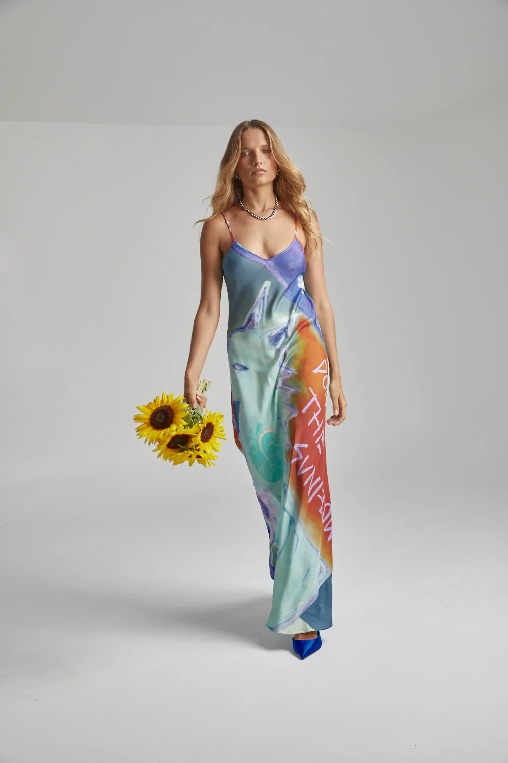 SUMMI SUMMI Womens Siren Dress - Blue Sunflower - Image 9