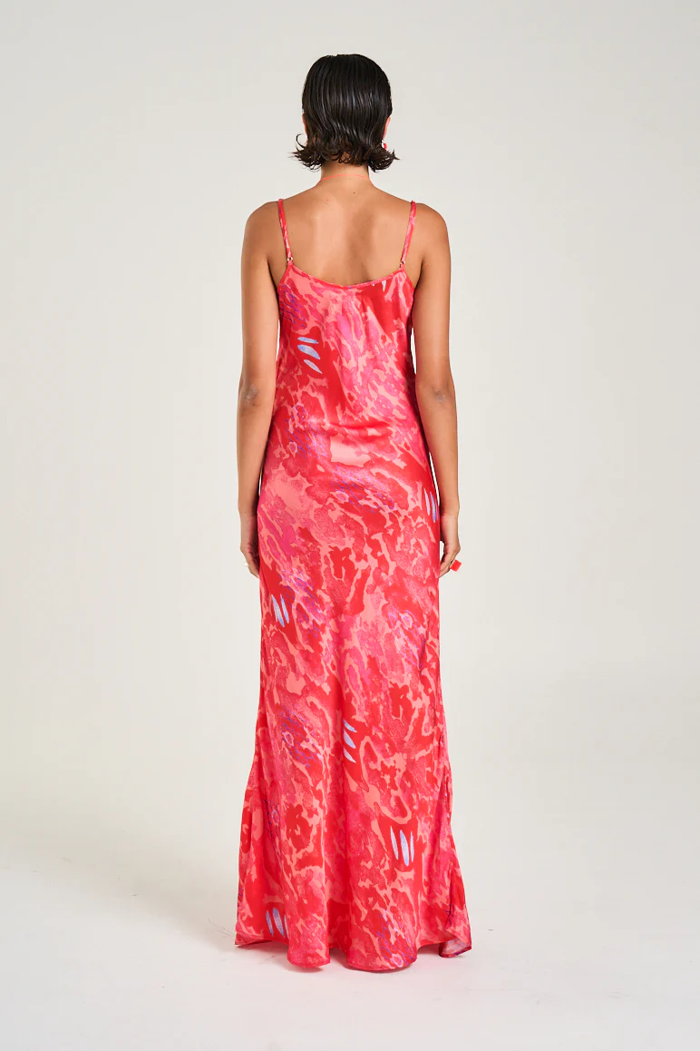 SUMMI SUMMI Womens Siren Maxi Dress in Red Cycloid Print - Image 3
