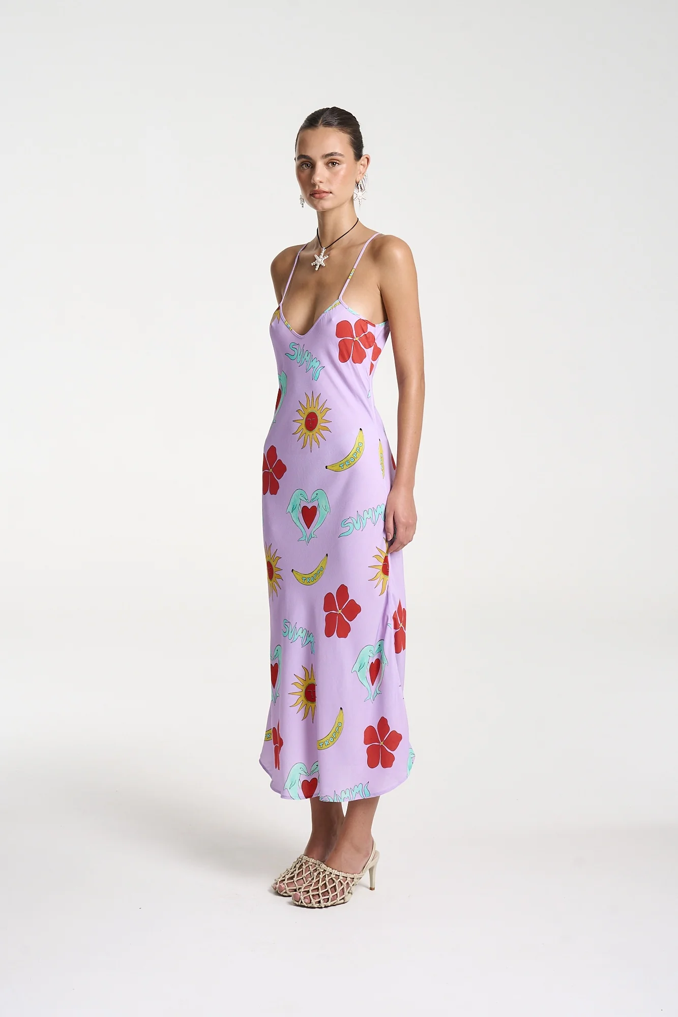 SUMMI SUMMI Womens Siren Midi Dress in Lilac Troppo - Image 4