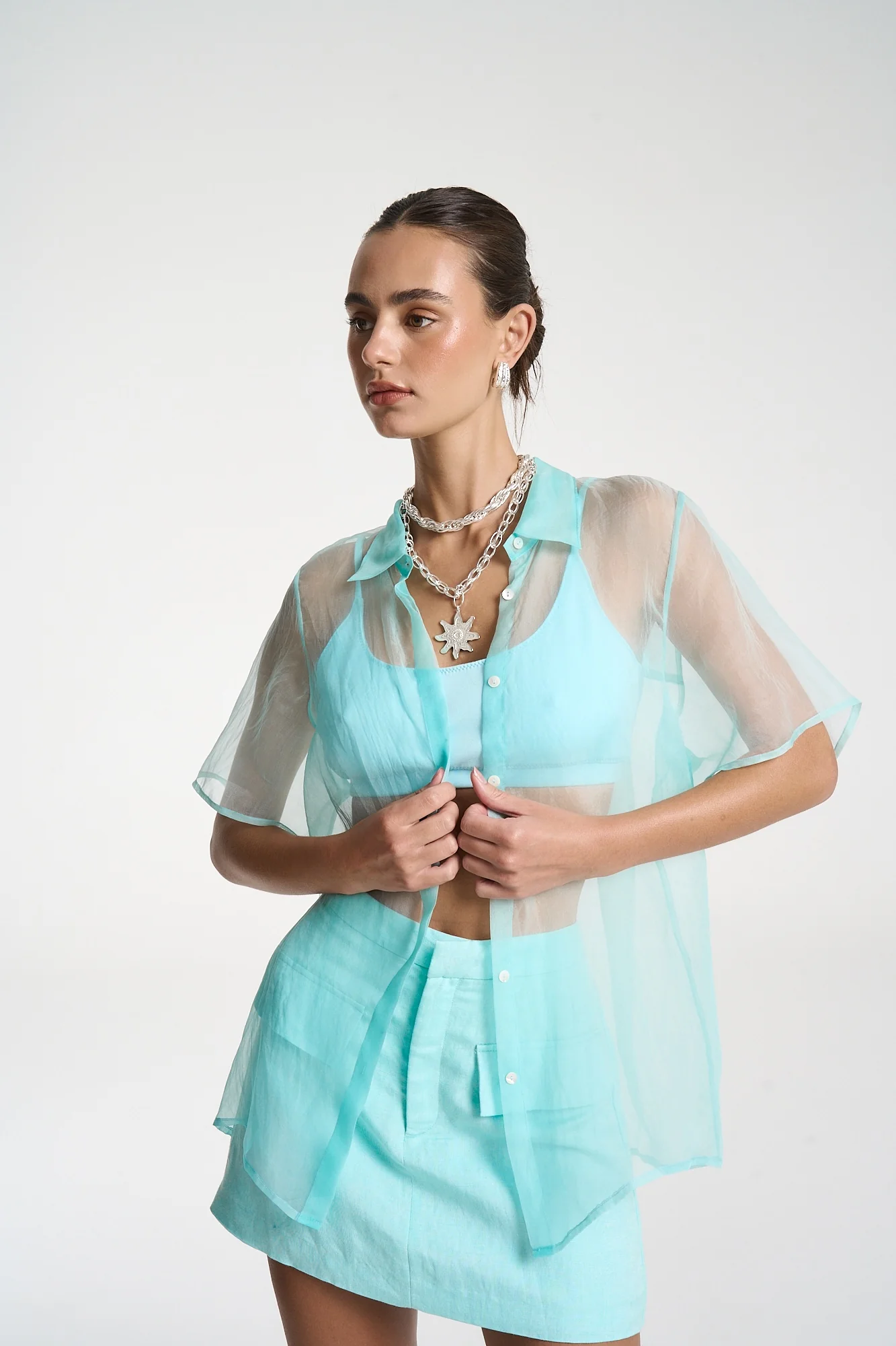 SUMMI SUMMI Womens Skort in Aqua - Image 6