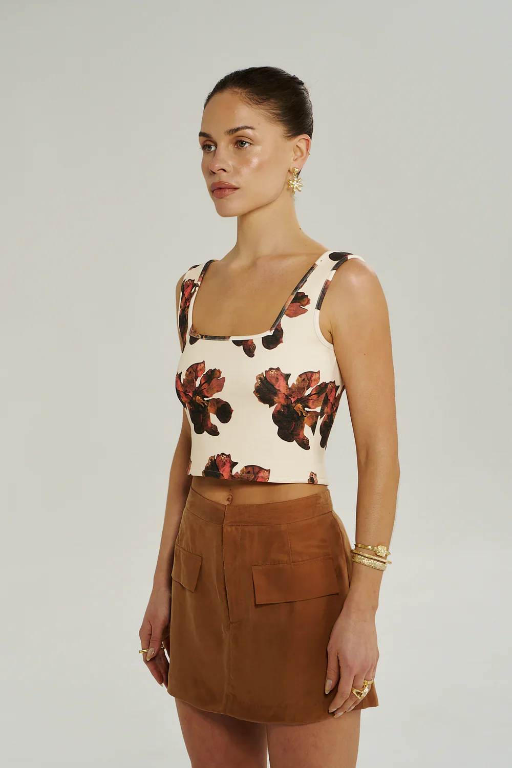SUMMI SUMMI Womens Skort in Toffee - Image 3