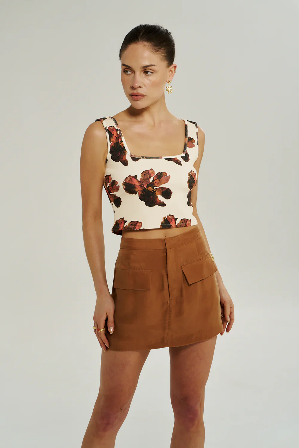 SUMMI SUMMI Womens Skort in Toffee - Image 5