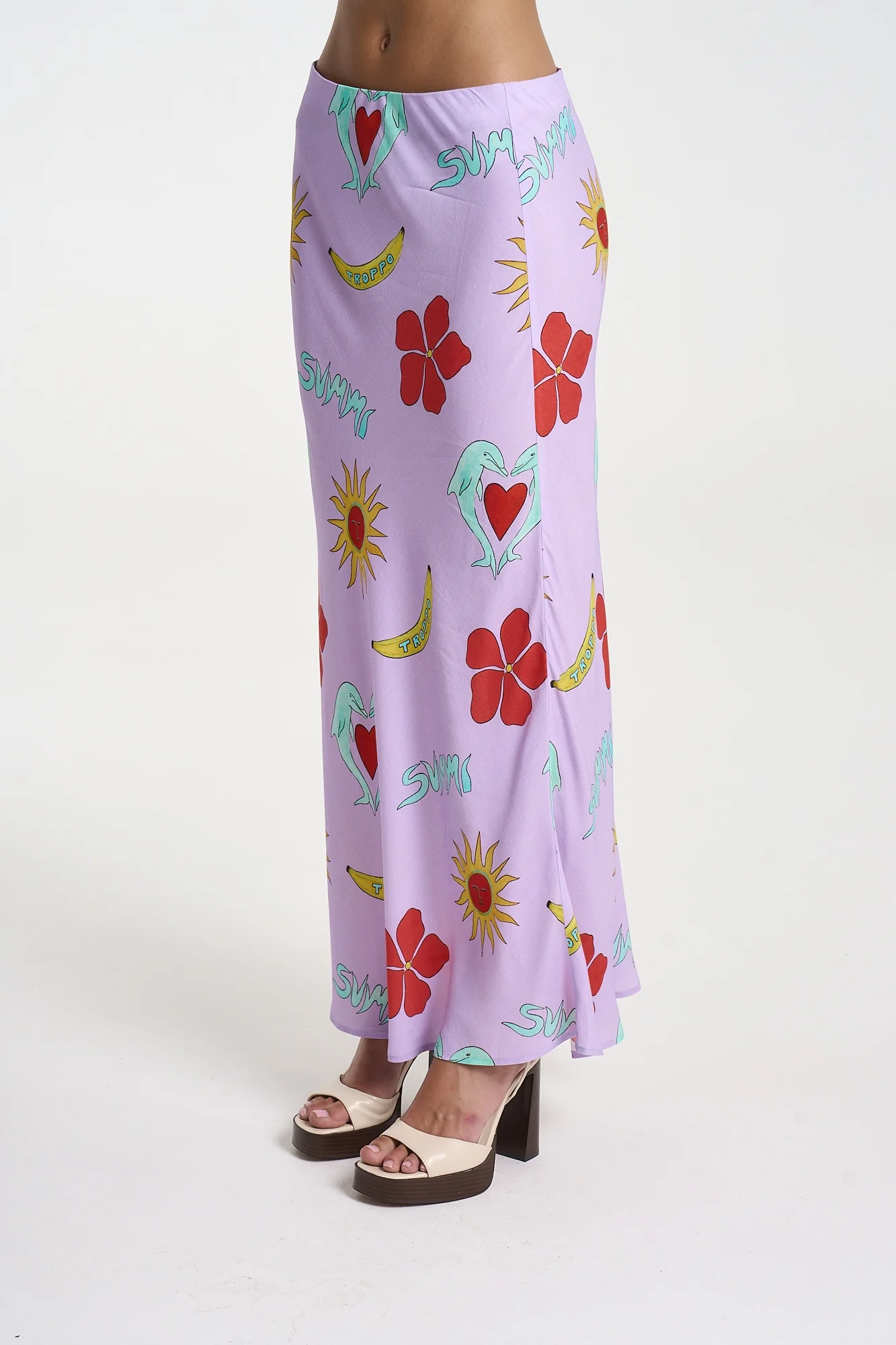 SUMMI SUMMI Womens Slip Skirt in Lilac Troppo - Image 4