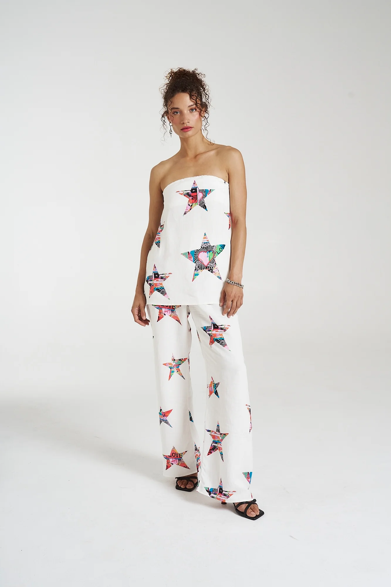 SUMMI SUMMI Womens Strapless Shift Linen Top - Star X Lovers - Image 3