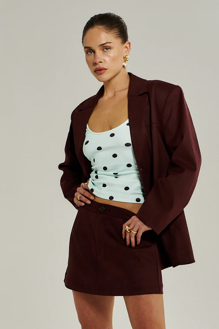 SUMMI SUMMI Womens Vegan Suede Jacket in Syrah - Image 4
