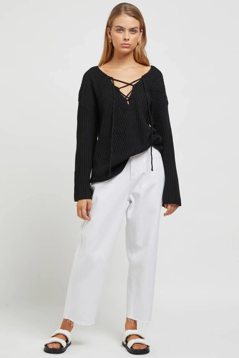 SUNDAYS THE LABEL Womens Amira Knit Top - Black - Image 6