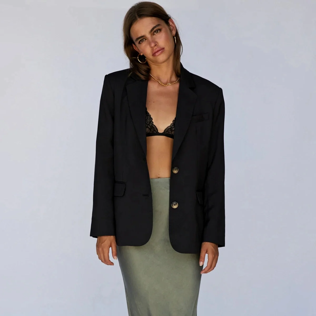 SUNDAYS THE LABEL Womens Axel Blazer Black - Image 2