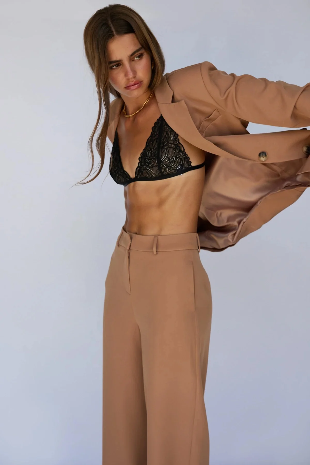 SUNDAYS THE LABEL Womens Axel Suit Pant Tan - Image 4