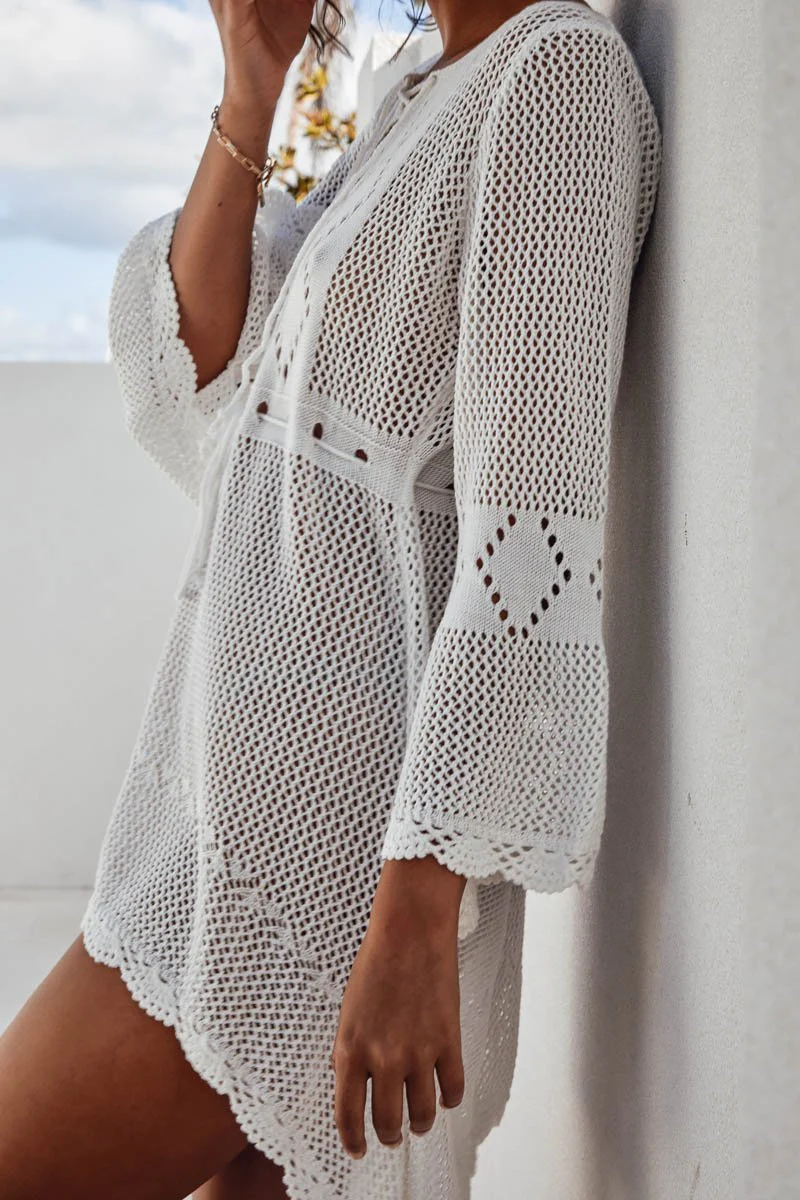 Sundays The Label WOMENS JADE CROCHET DRESS - WHITE - Image 2