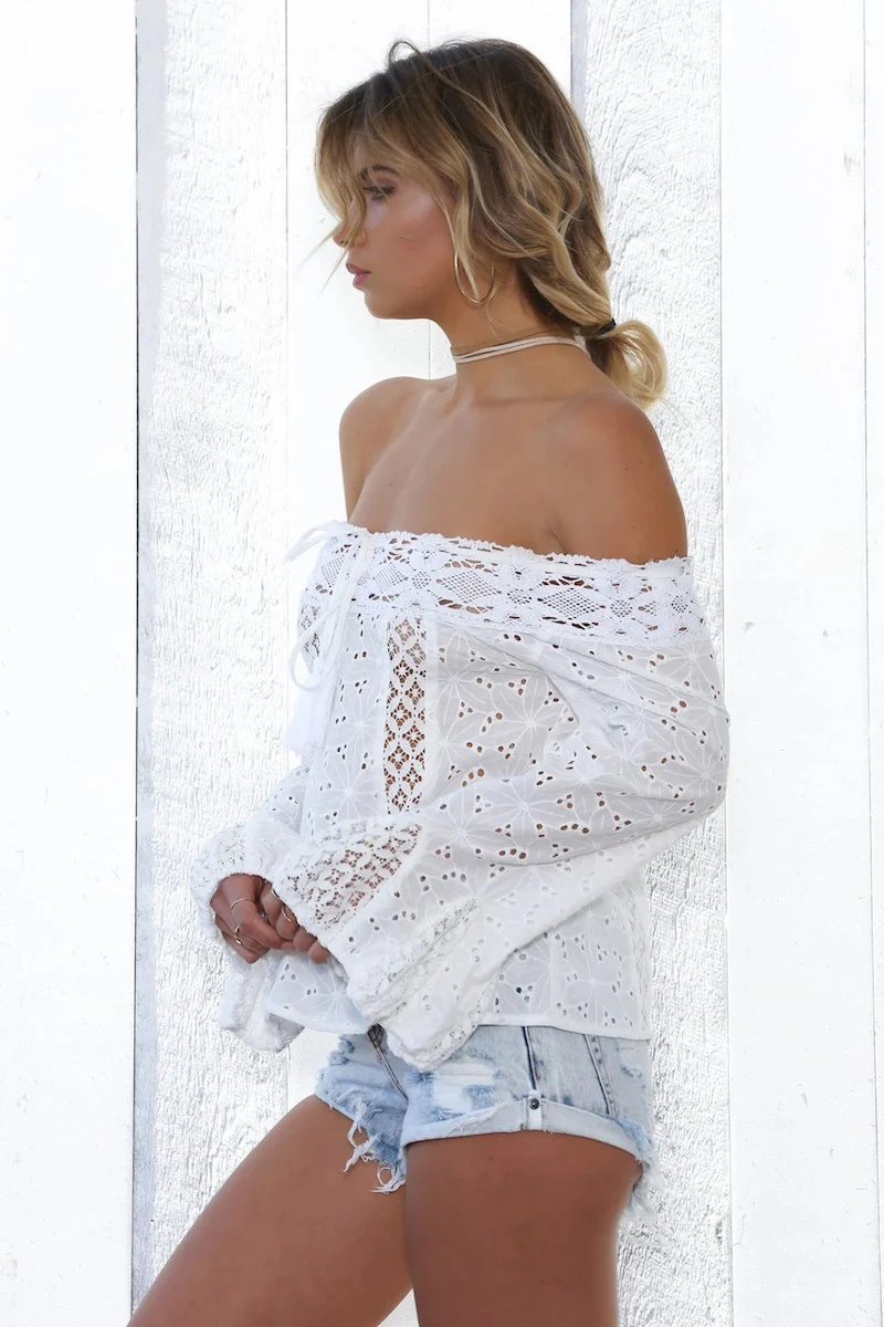 SUNDAYS THE LABEL Womens Positano Top - White - Image 3