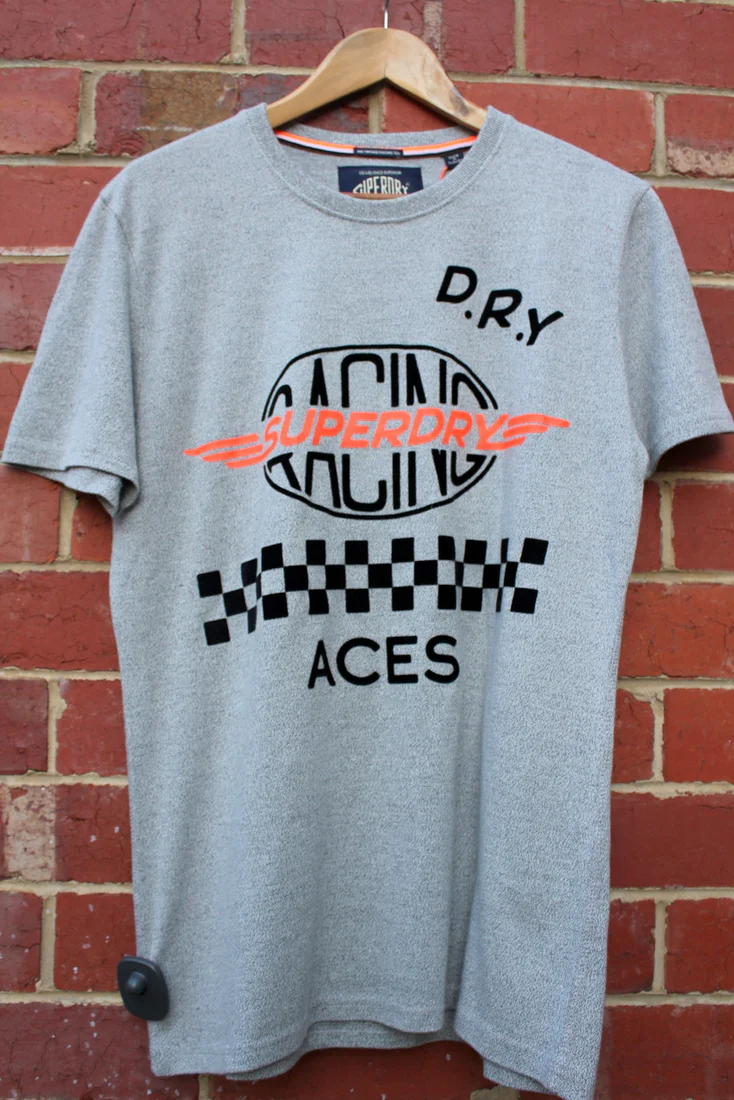 Superdry MENS CHECKERED TEE GRIT GREY - Image 2