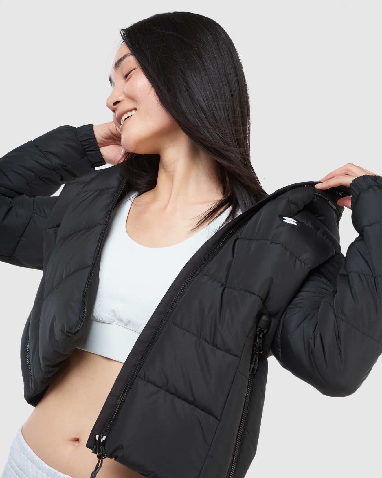 SUPERDRY Womens Hooded Spirit Sports Puffer Jacket Black - Image 3