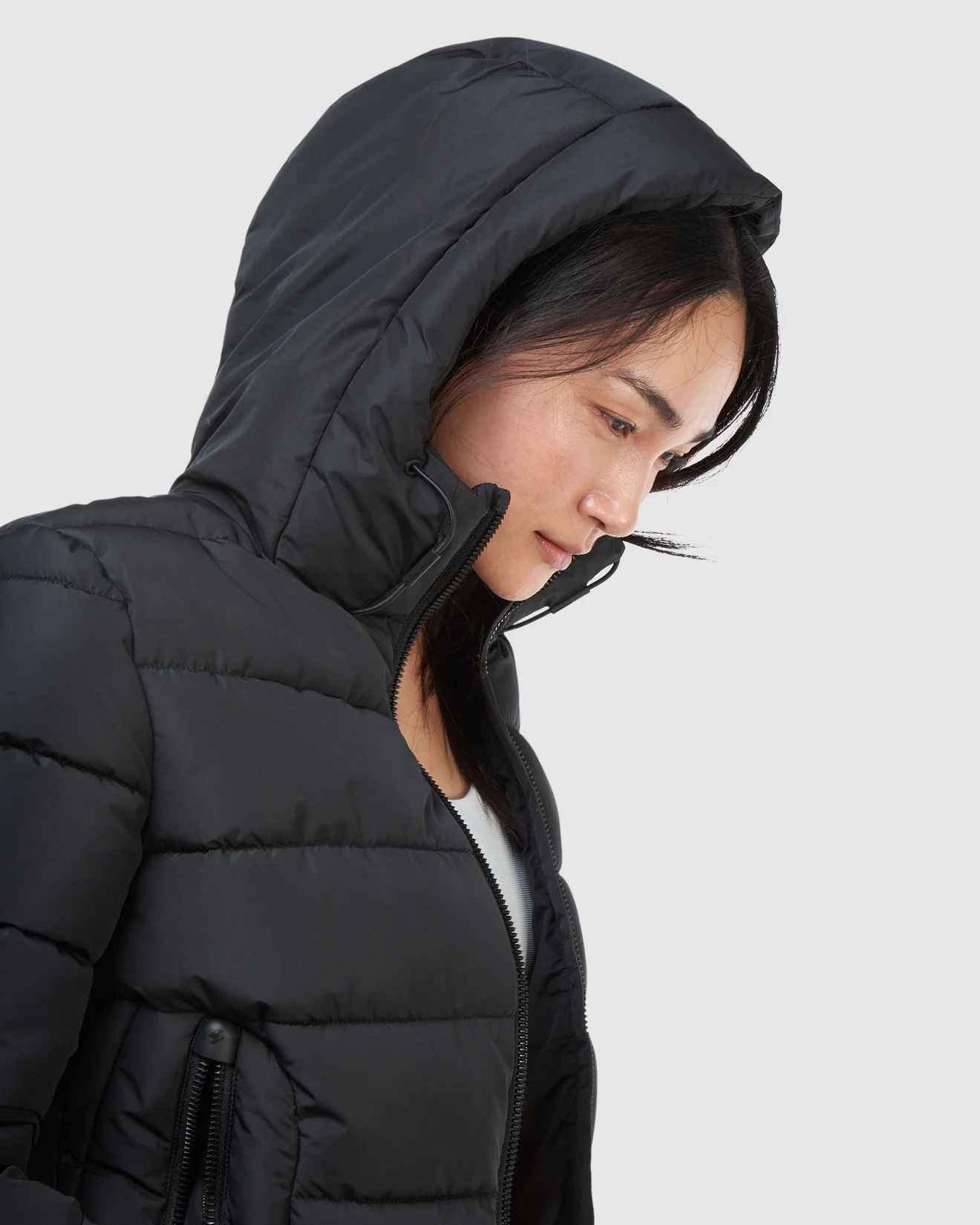 SUPERDRY Womens Hooded Spirit Sports Puffer Jacket Black - Image 4