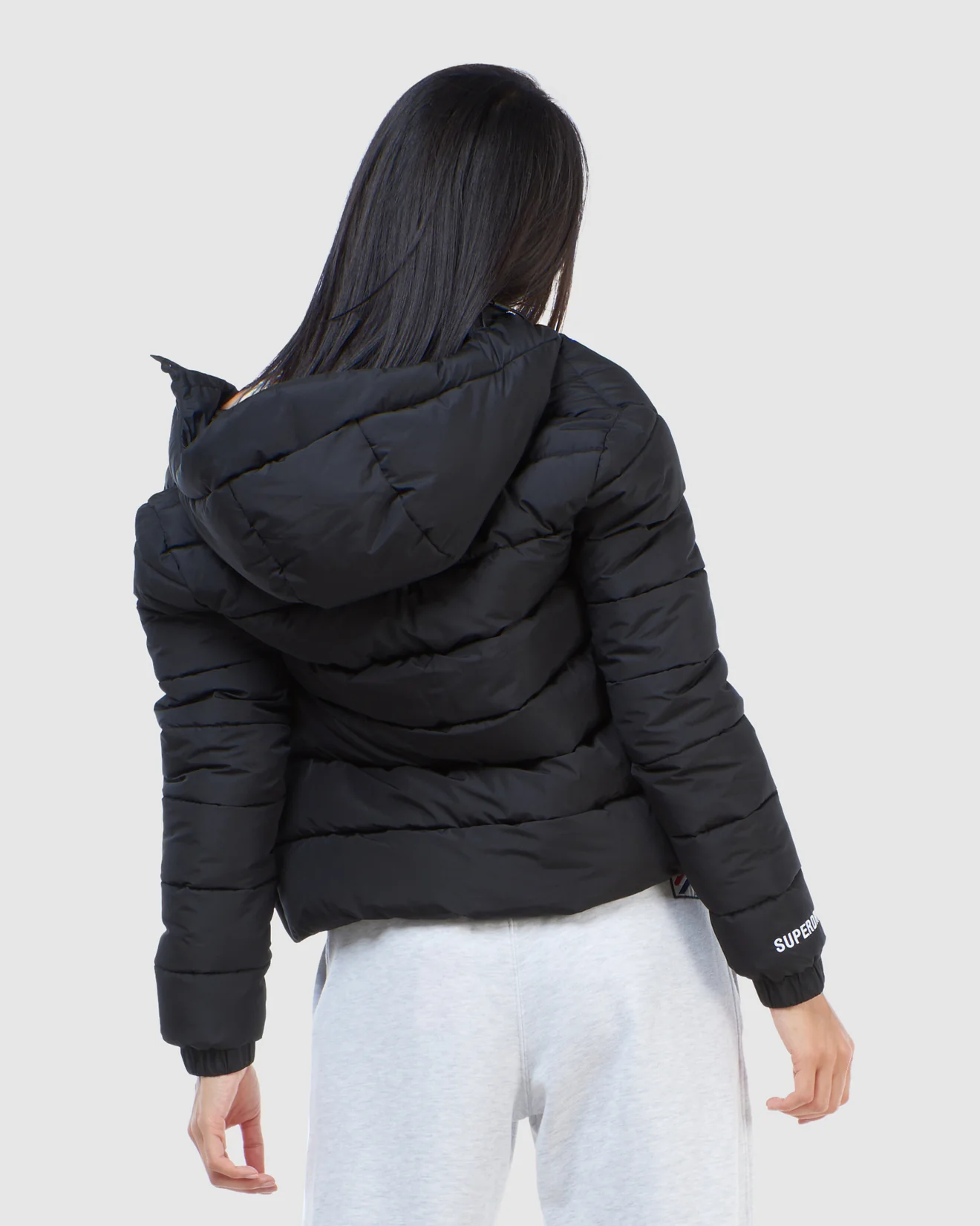 SUPERDRY Womens Hooded Spirit Sports Puffer Jacket Black - Image 5