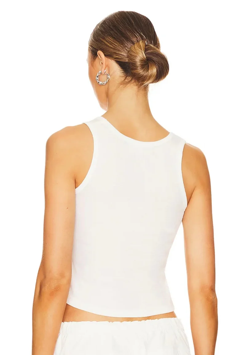 THE LAUNDRY ROOM Womens Champagne Gang Rib Tank - White - Image 3