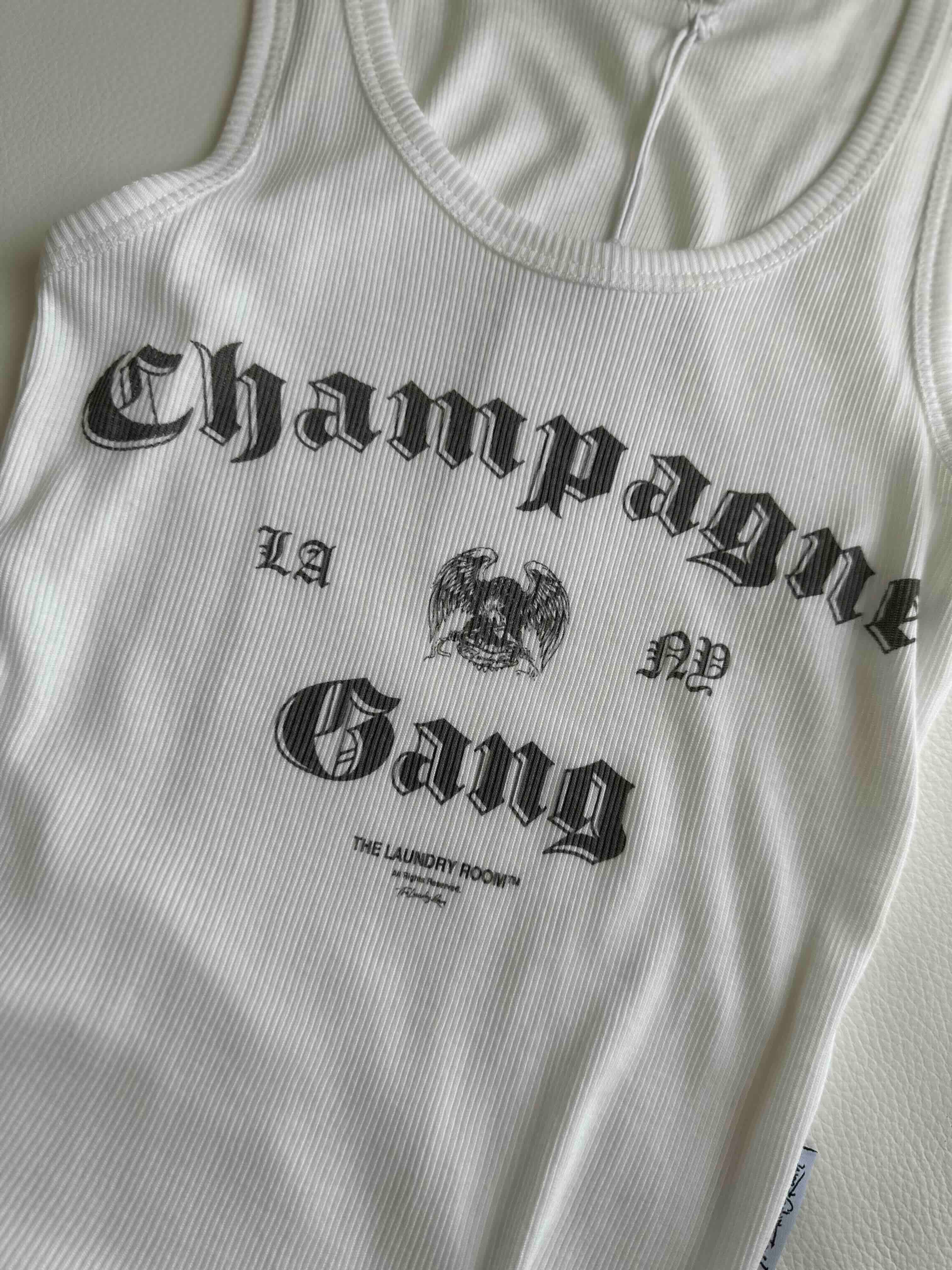 THE LAUNDRY ROOM Womens Champagne Gang Rib Tank - White - Image 4