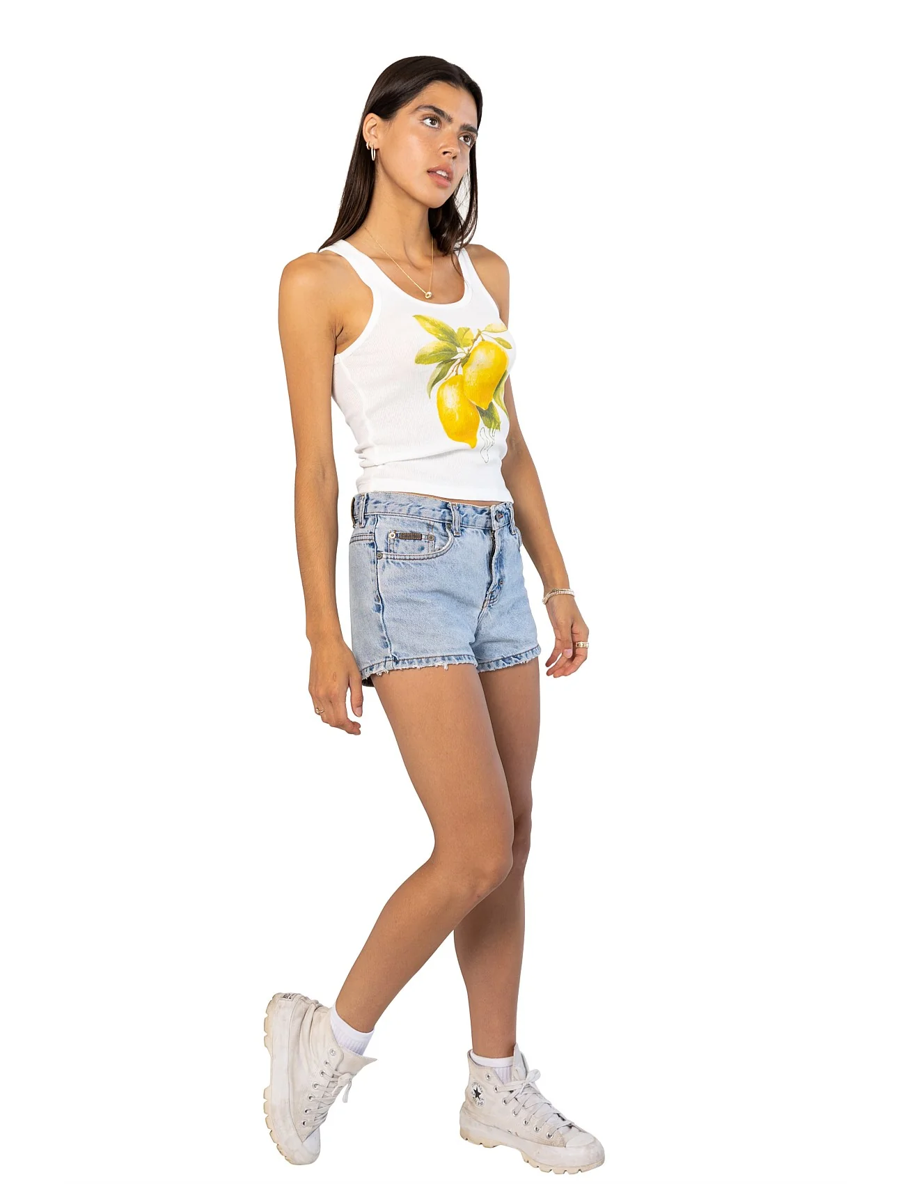 THE LAUNDRY ROOM Womens Lemoncello Rib Tank in White - Image 3