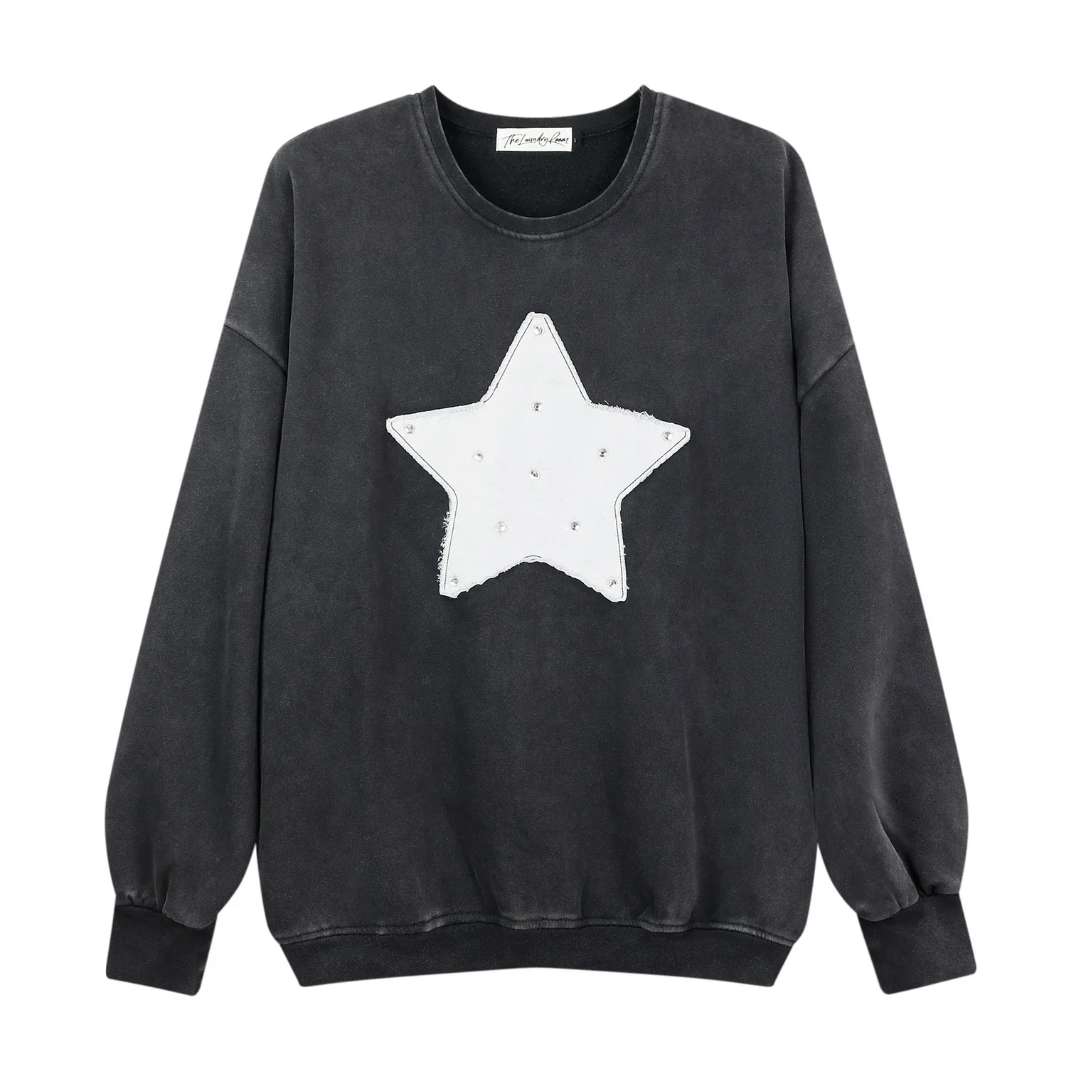 THE LAUNDRY ROOM Womens Rhinestone Star Jump Jumper - Black Snow - Image 4