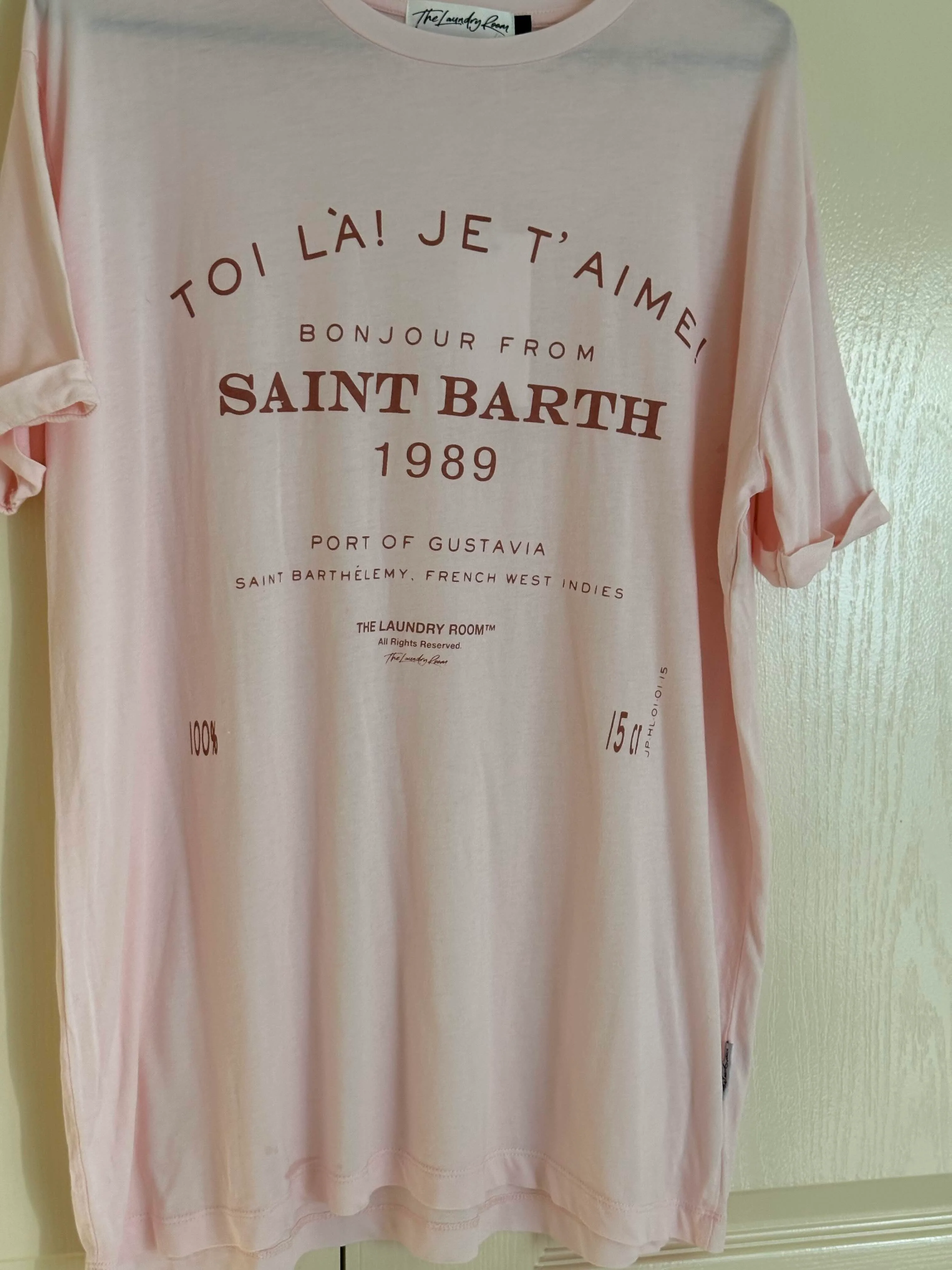 THE LAUNDRY ROOM Womens Saint Barth 89 Oversized Tee - Blush Pink - Image 8