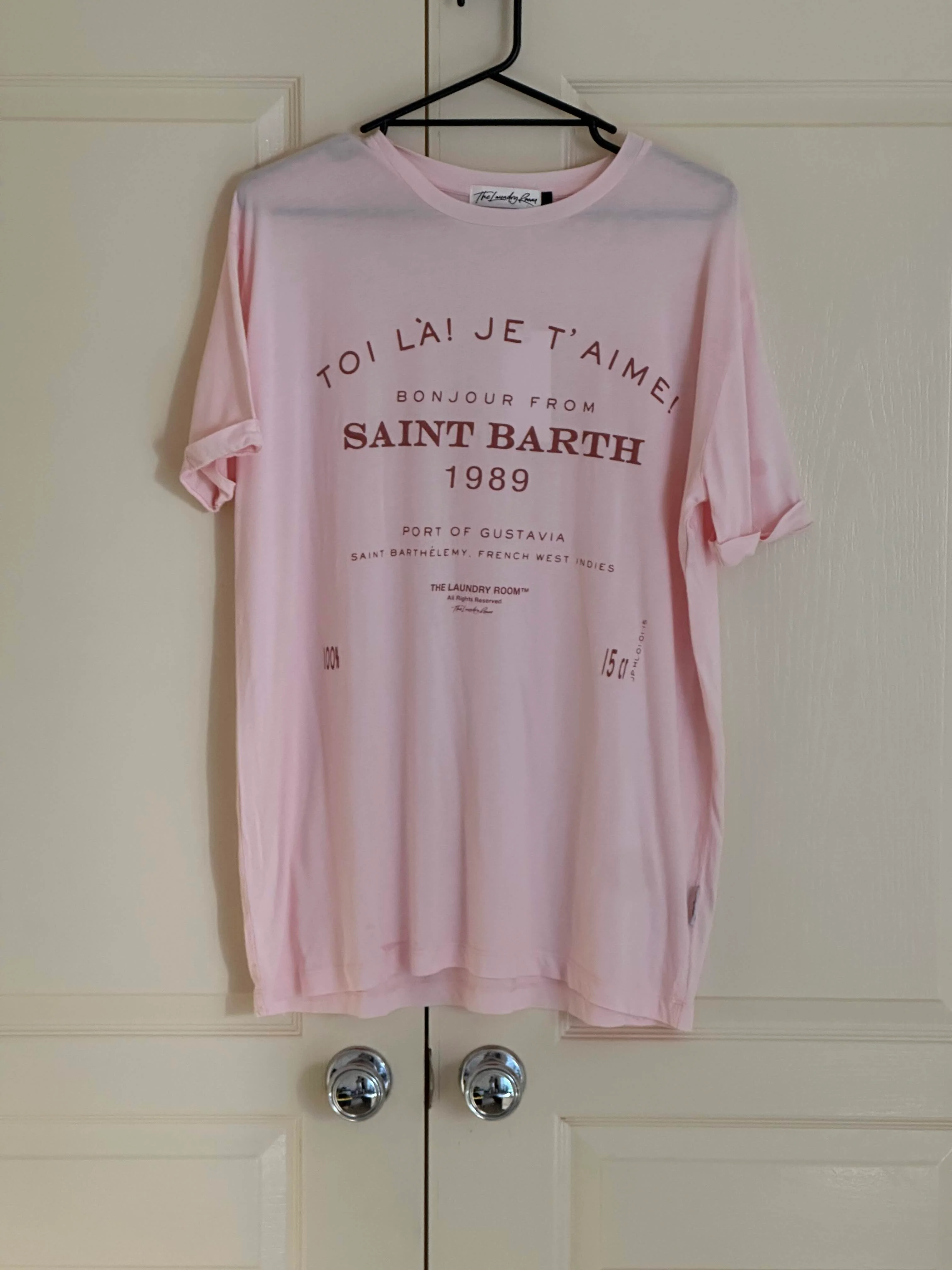 THE LAUNDRY ROOM Womens Saint Barth 89 Oversized Tee - Blush Pink - Image 9
