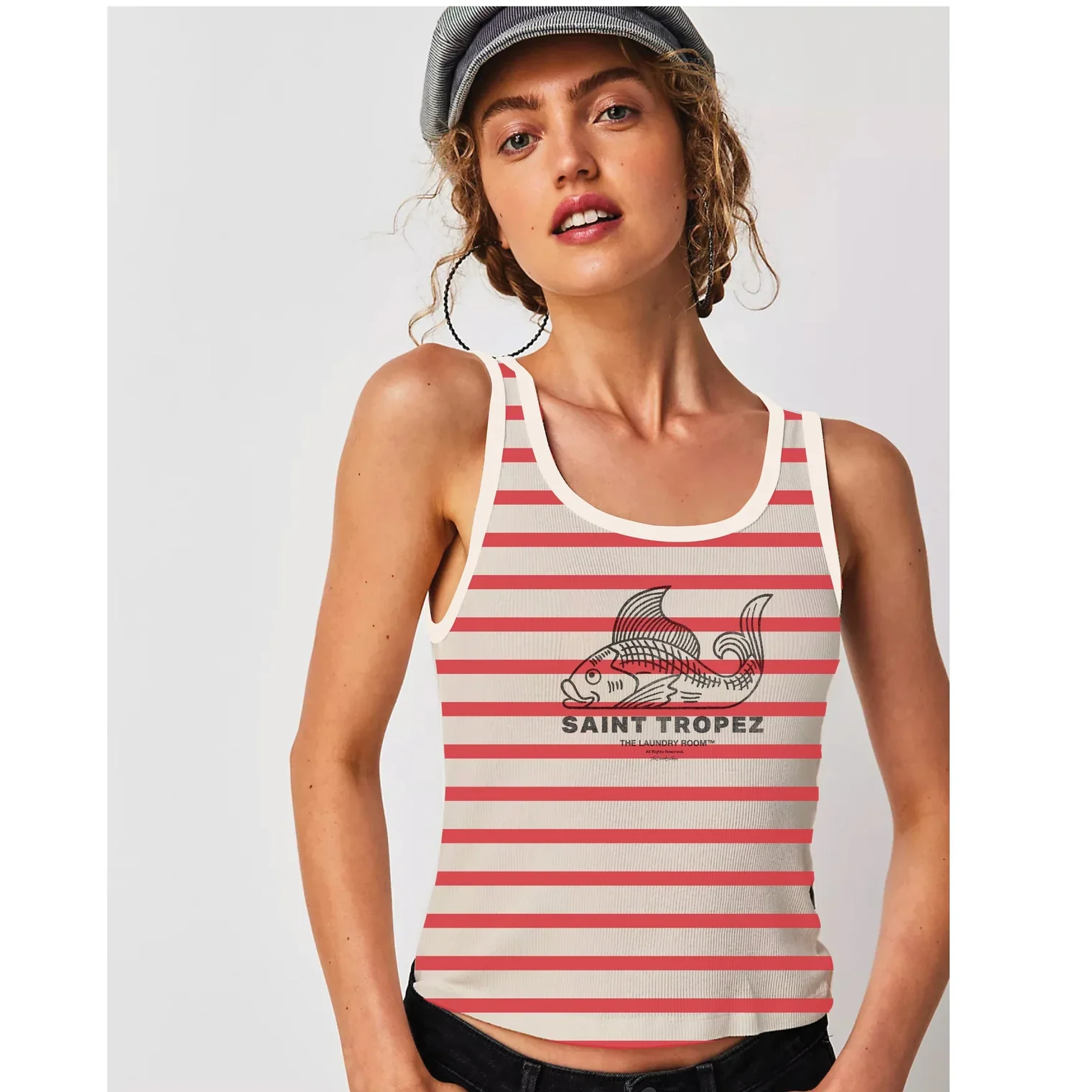 THE LAUNDRY ROOM Womens Saint Tropez Rib Tank in Multi - Image 3