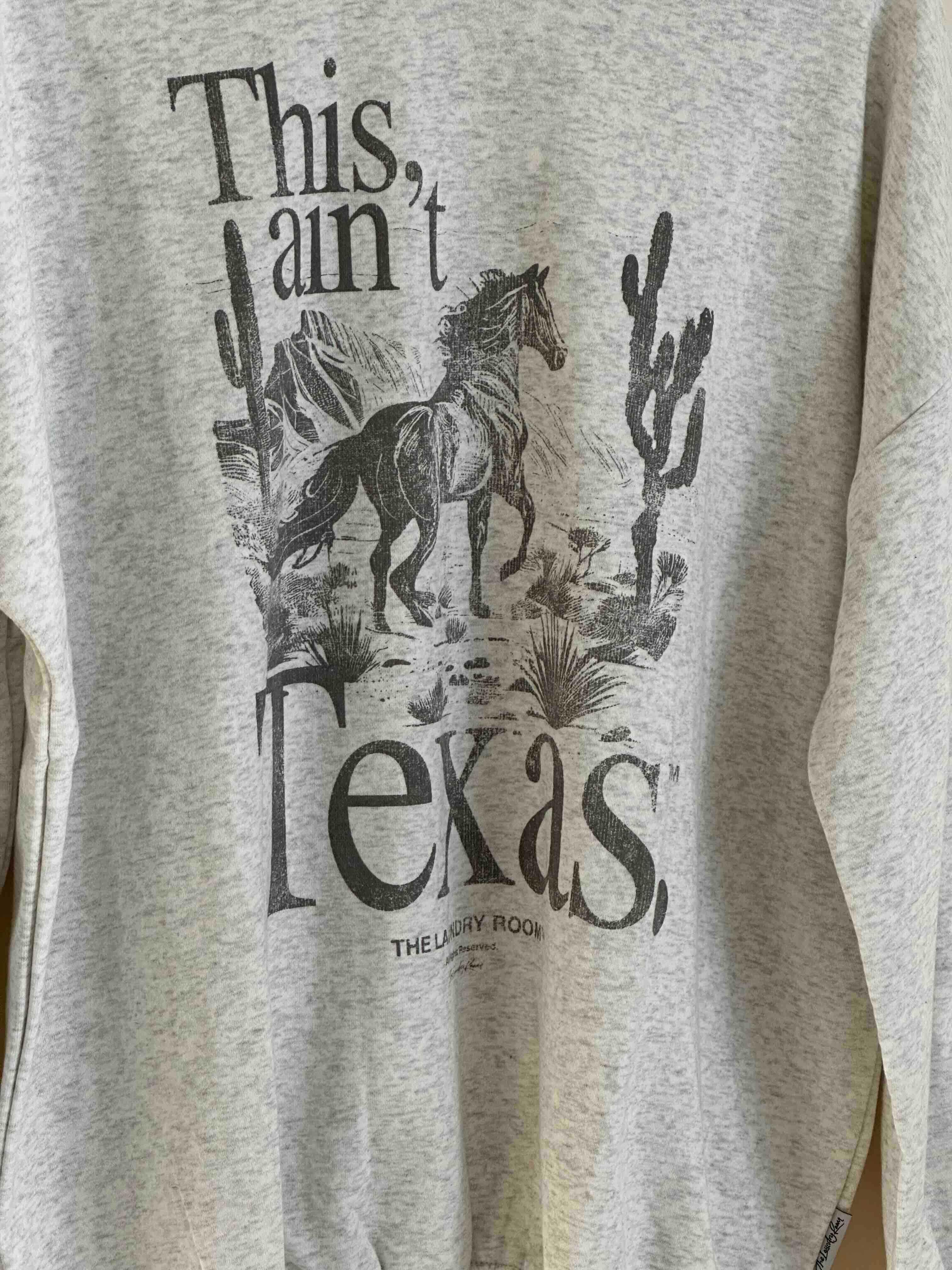 THE LAUNDRY ROOM Womens This Ain't Texas Stallion Jumper - Pebble Heather - Image 9