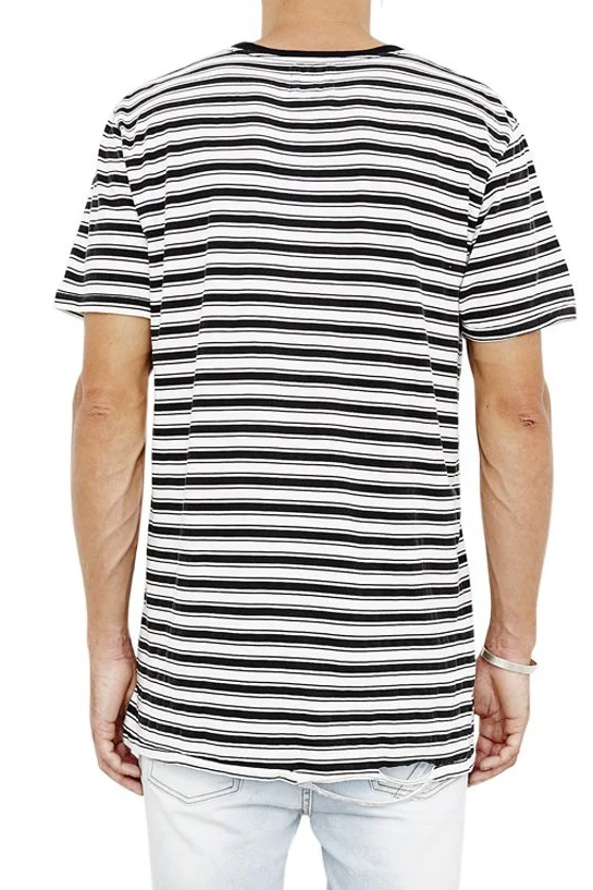 The People Vs MENS 1CM STRIPE TEE BLACK & WHITE - Image 3