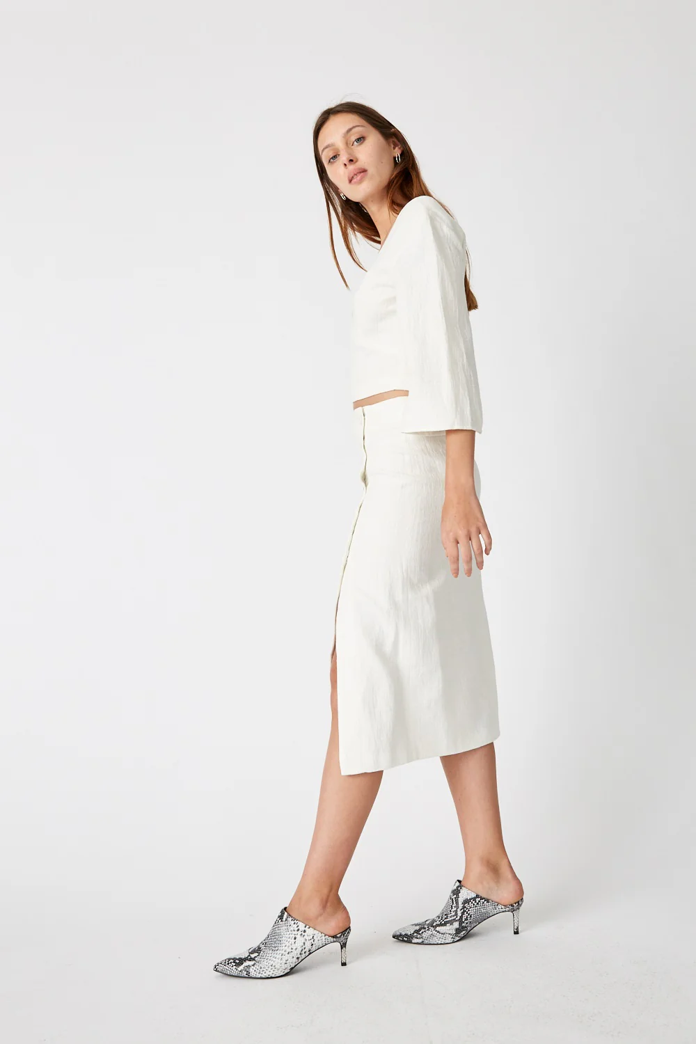 Third Form CLOSURE SPLIT SKIRT NATURAL LINEN - Image 5