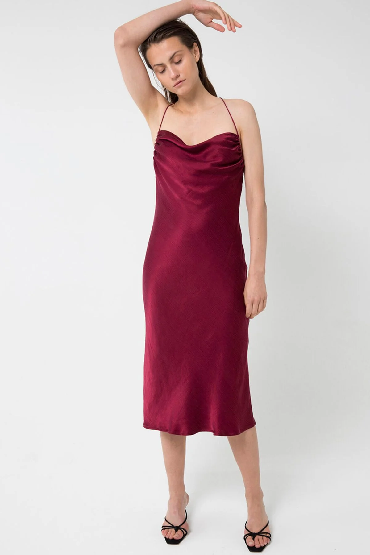 Third Form WATERFALL BIAS SLIP DRESS RUBY - Image 3