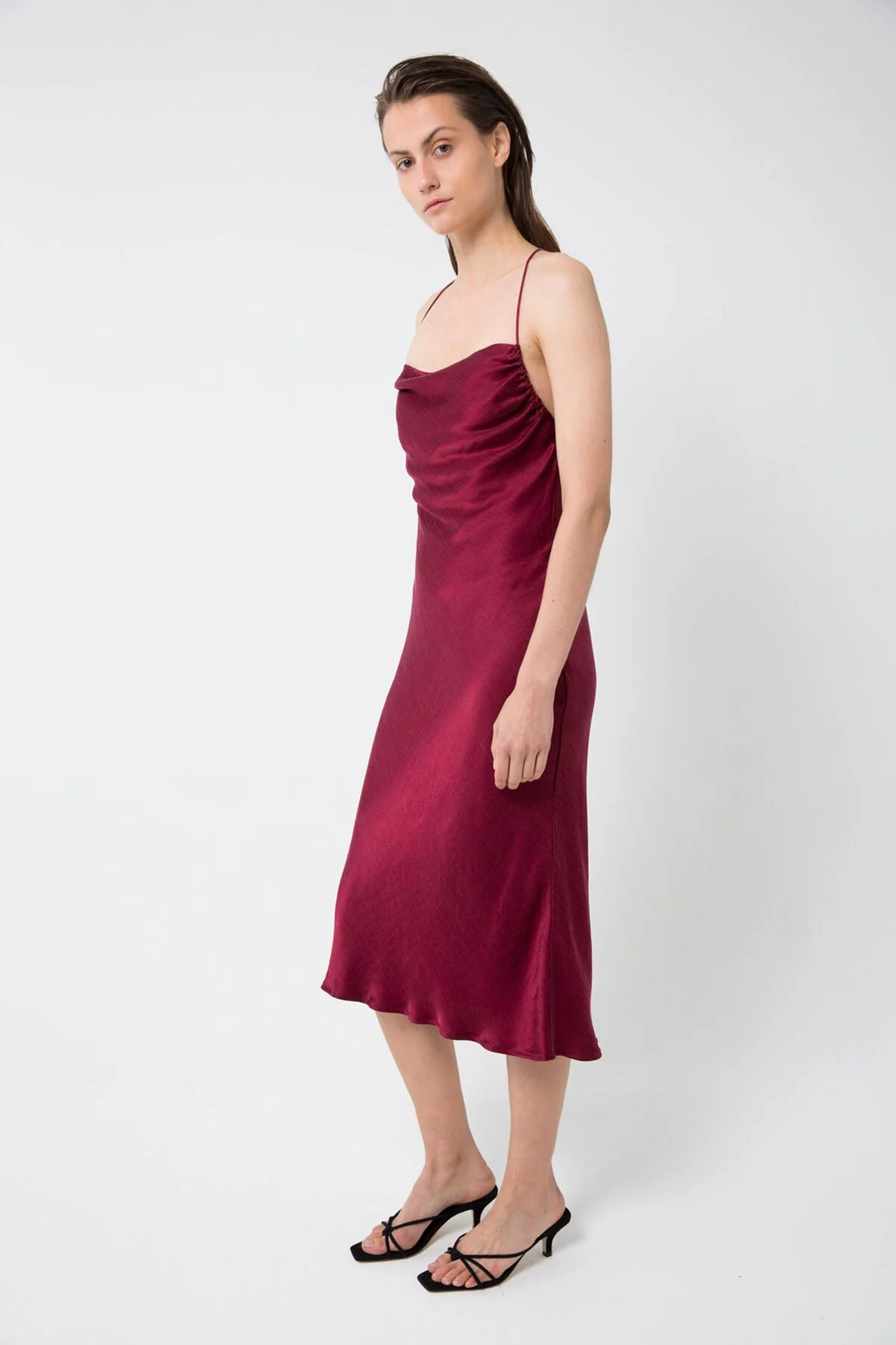 Third Form WATERFALL BIAS SLIP DRESS RUBY - Image 4