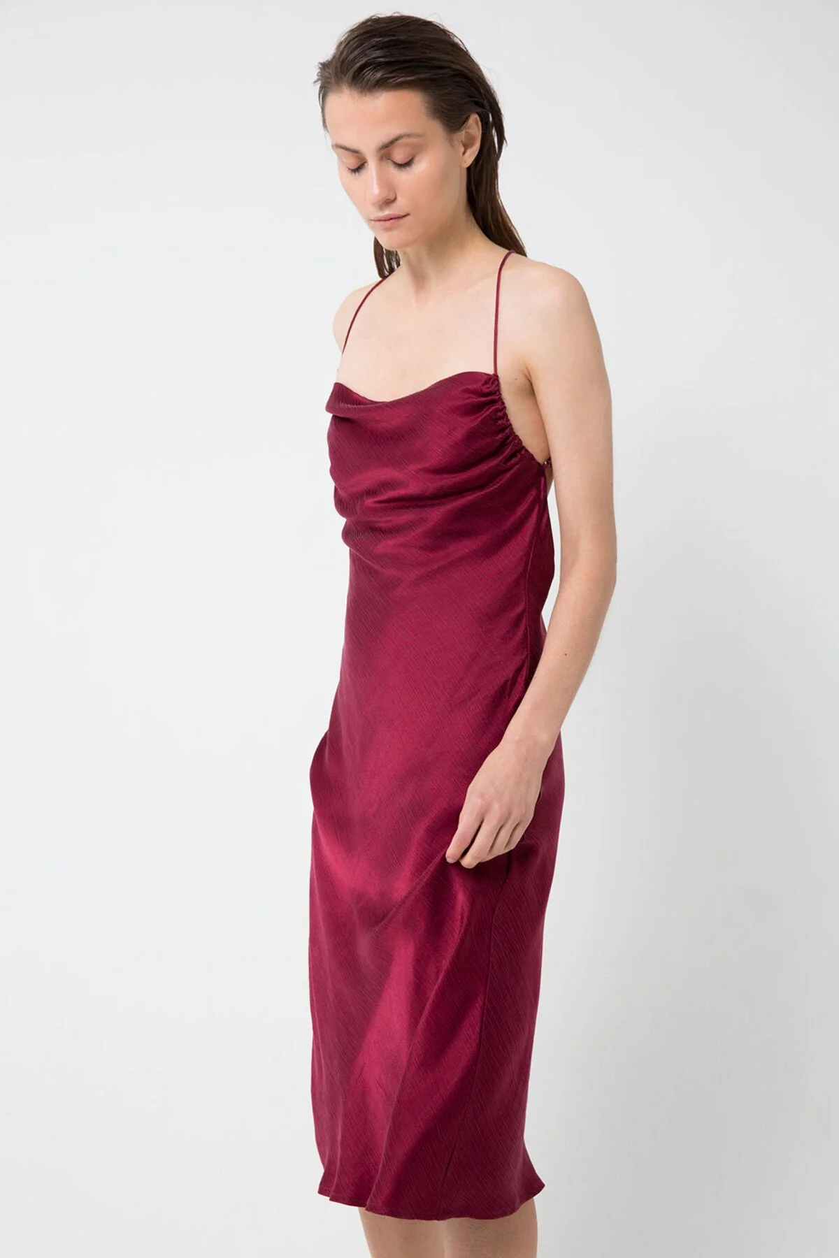 Third Form WATERFALL BIAS SLIP DRESS RUBY - Image 5