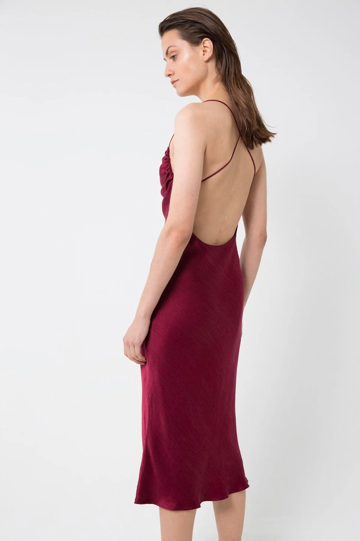 Third Form WATERFALL BIAS SLIP DRESS RUBY - Image 7