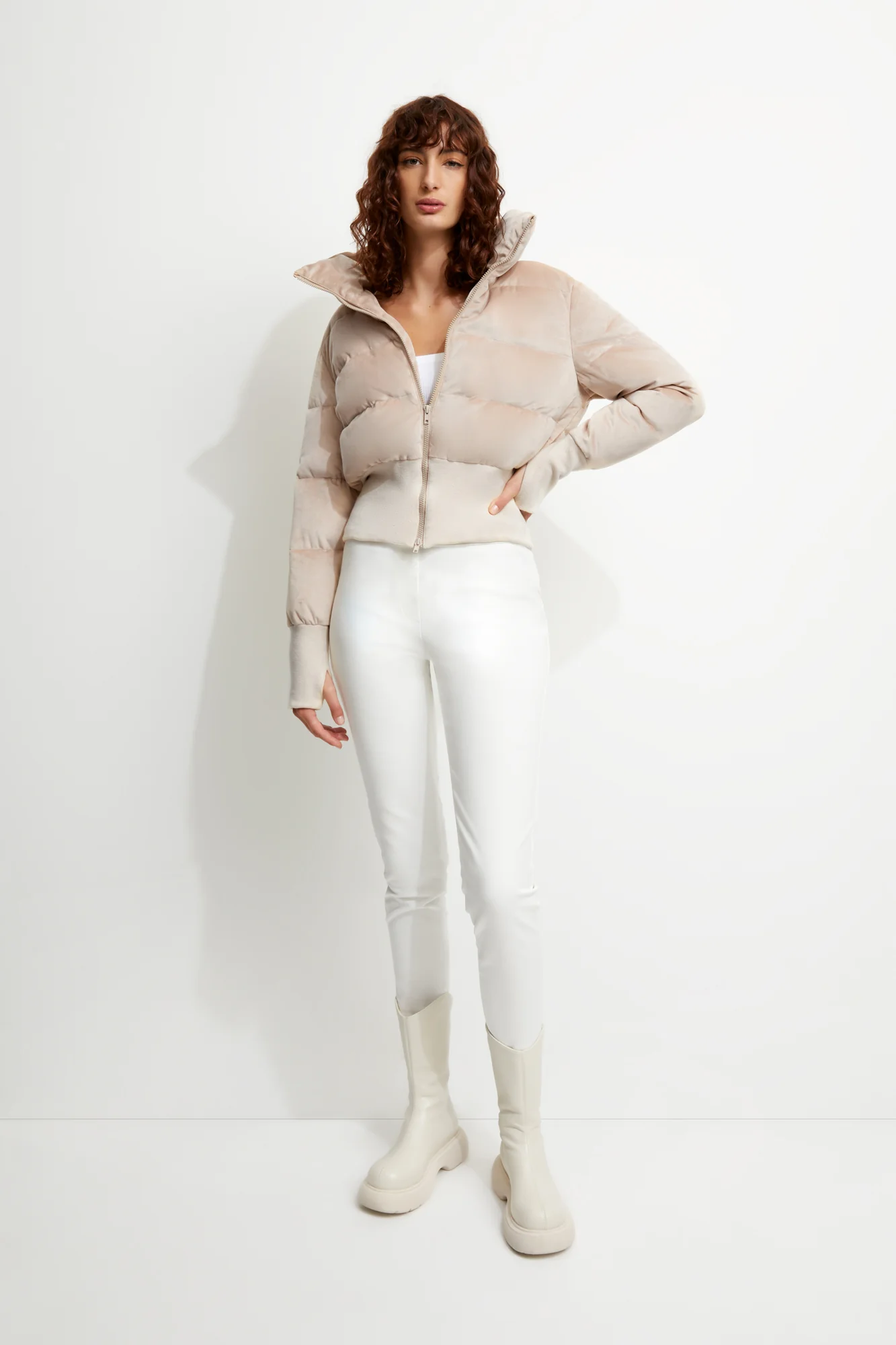 UNREAL FUR Womens New Amsterdam Jacket Taupe - Image 5