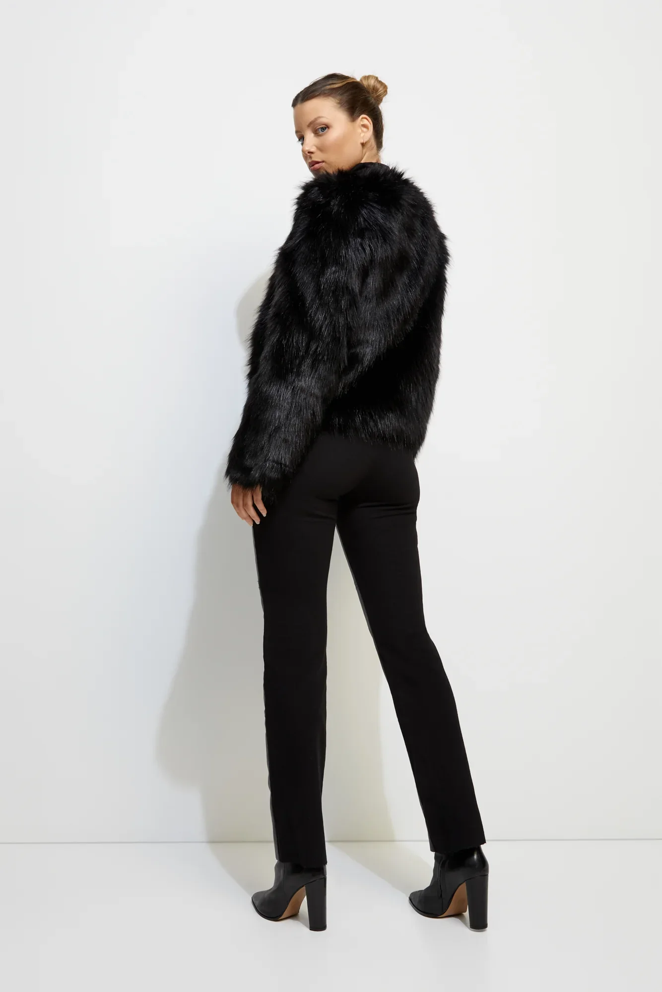 UNREAL FUR Womens Unreal Dream Faux Fur Jacket in Black - Image 4