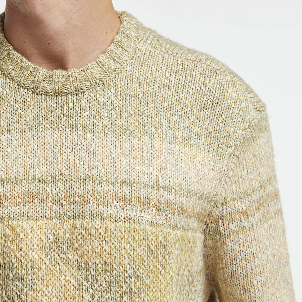 WRANGLER Mens Aztec Knit Sage Ruins - Image 3