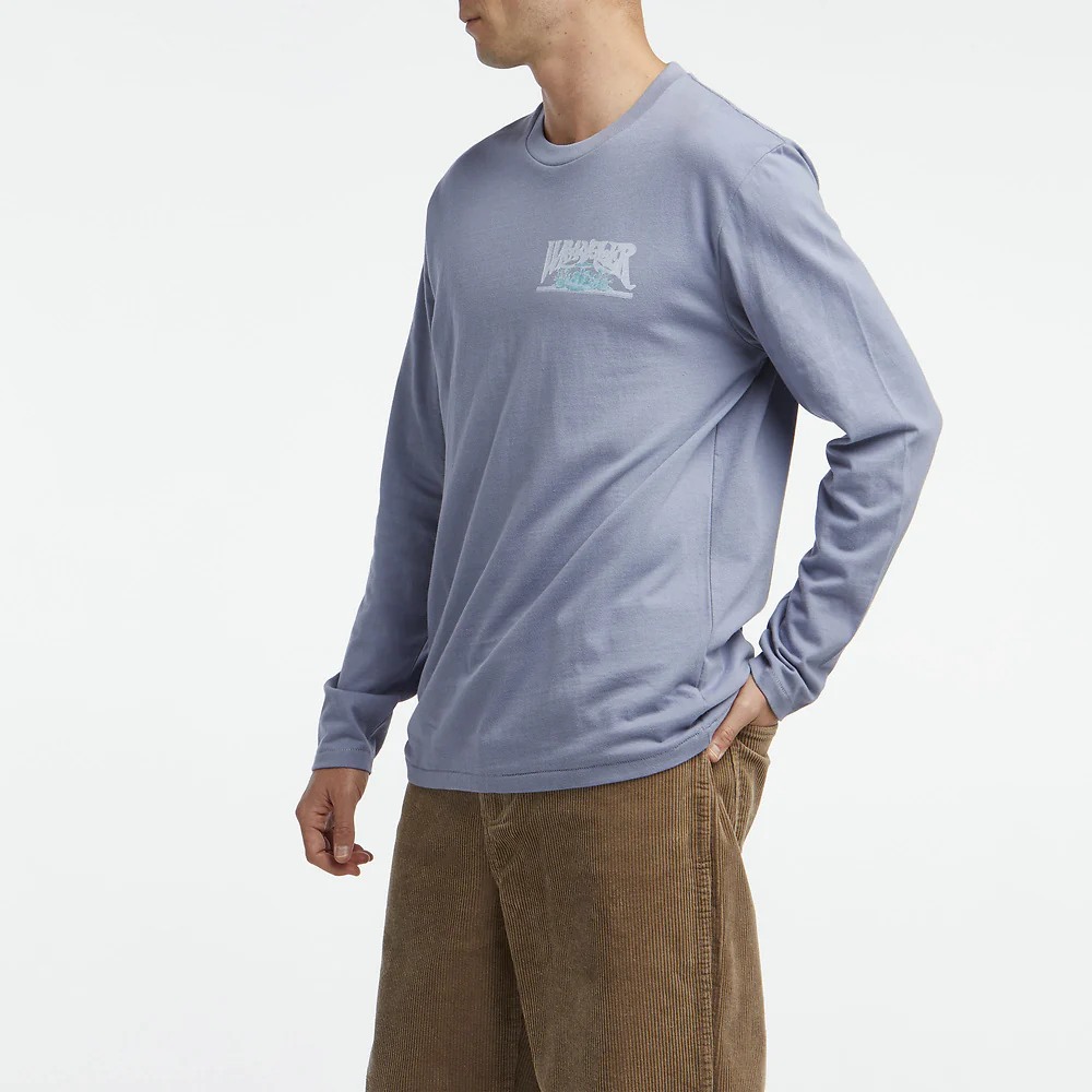 WRANGLER Mens Shroom Long Sleeve Recycled Cotton Tee Shirt Purple Haze - Image 4