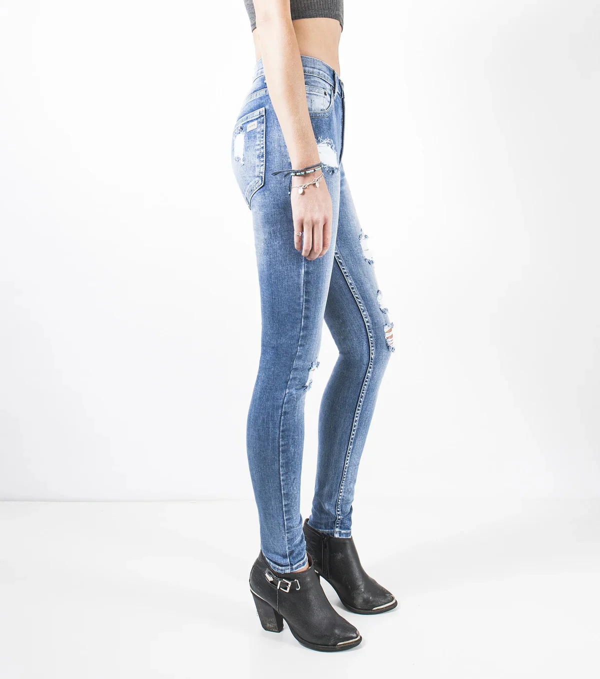 ZIGGY DENIM Womens Sticks n Bones High Skinny Jeans - Vintage Trash - Image 4